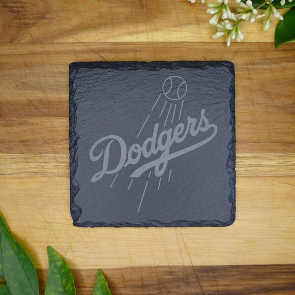 LA Dodgers Slate Coaster Set - Handcrafted Laser Engraved Drink Coasters MLB - Picture 6 of 8